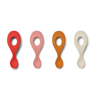 Silikonowe łyżeczki 4 - pak Liva, Dusty raspberry multi mix, LIEWOOD