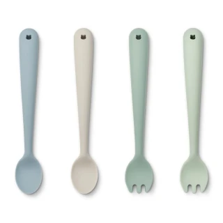 Silikonowe sztućce do karmienia LIEWOOD - Shea dusty mint