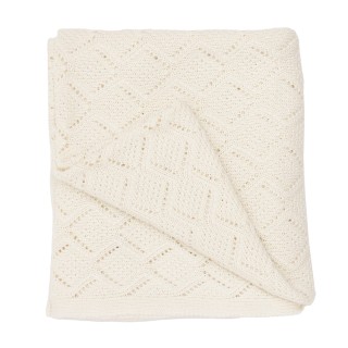 Bambusowy kocyk ażurowy - ecru, Bim Bla