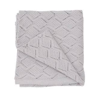 Bambusowy kocyk ażurowy - szary, Bim Bla