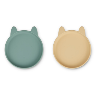 Silikonowe talerzyki Olivia, rabbit peppermint wheat yellow mix, Liewood