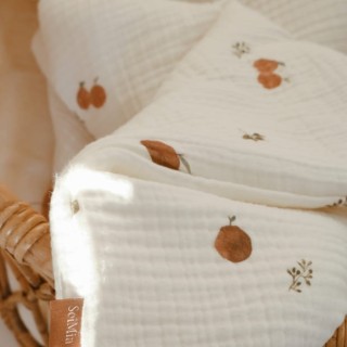 Pościel muślinowa niemowlęca z wypełnieniem  – Ecru, Sei Mia