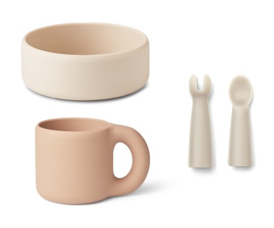 Silikonowy zestaw naczyń dla dzieci, Lise baby set, Rose multi mix, LIEWOOD