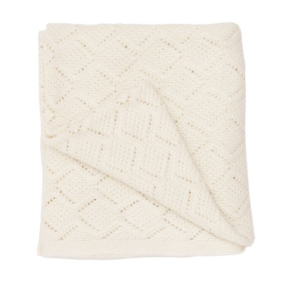 Bambusowy kocyk ażurowy - ecru, Bim Bla