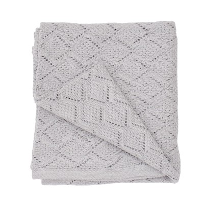 Bambusowy kocyk ażurowy - szary, Bim Bla