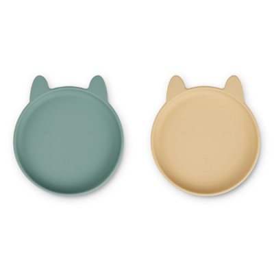 Silikonowe talerzyki Olivia, rabbit peppermint wheat yellow mix, Liewood