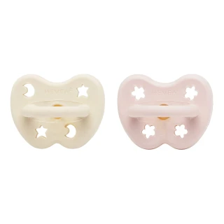 HEVEA smoczek anatomiczny 0-3 - 2PAK -powder pink & milky white