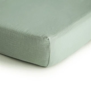Prześcieradło dziecięce do łóżeczka - Roman Green - 100x40cm, Mushie